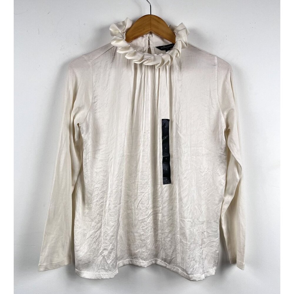 Banana Republic Cream Ruffle Neck Blouse